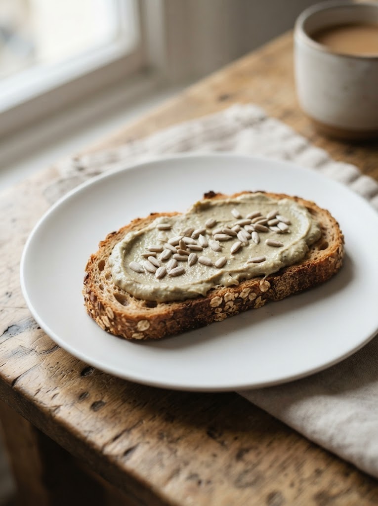 Sunflower seed butter spread on toast